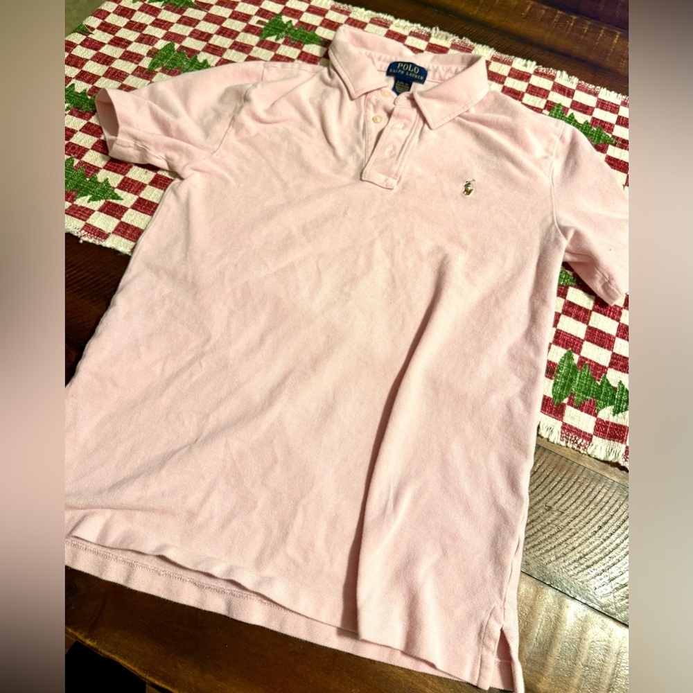 Polo‎ Ralph Lauren boys classic pink polo with logo size L